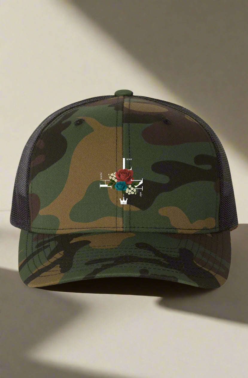 Green Camo/ Black Trucker-Cap