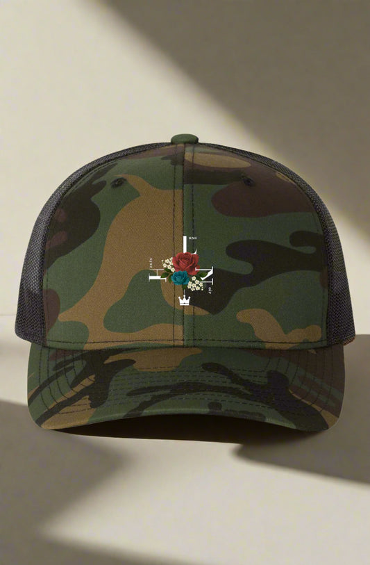 Green Camo/ Black Trucker-Cap